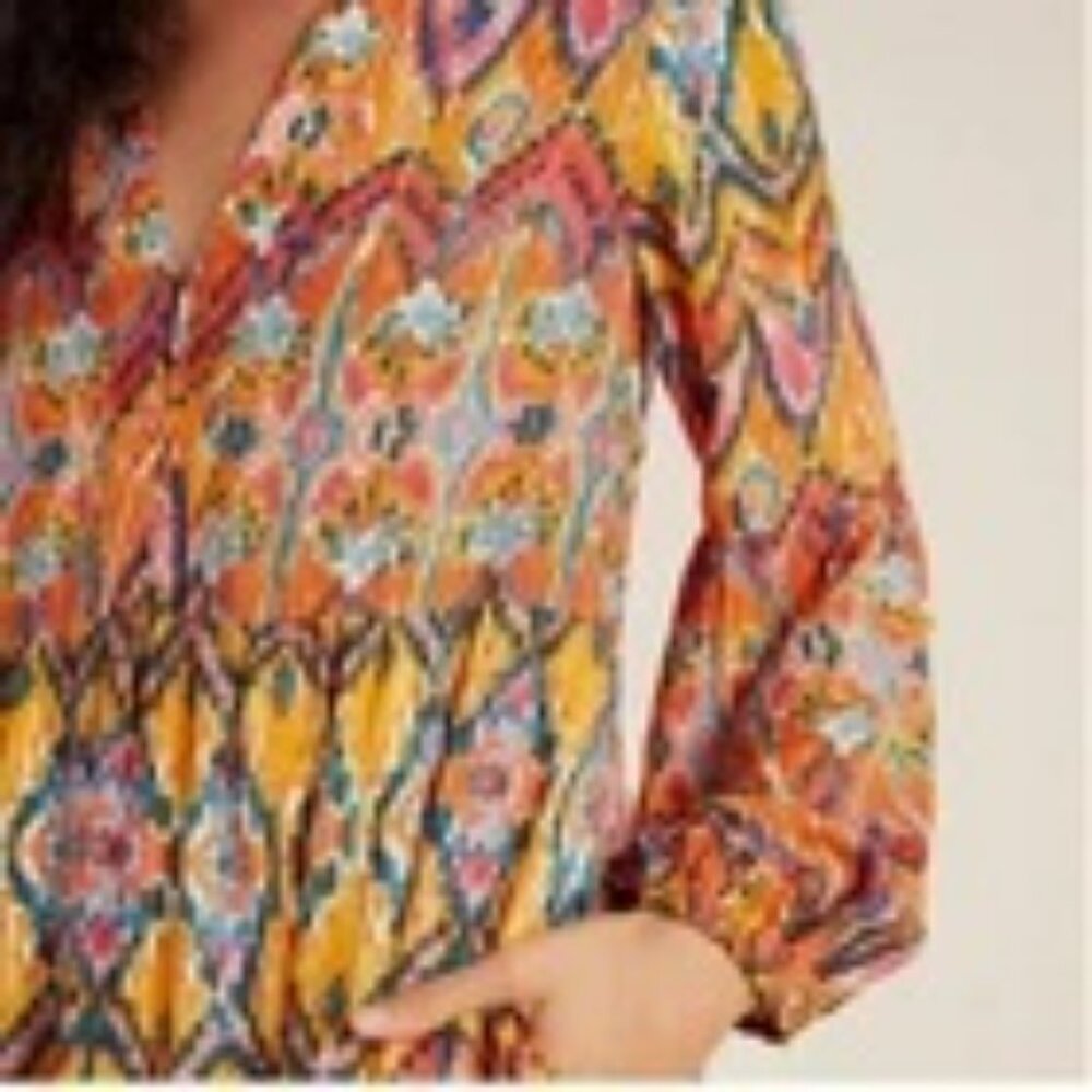 Anthropologie Maeve Tamarind Tiered Maxi Dress. SZ XSP - Picture 3 of 4